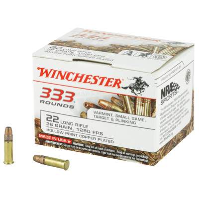 Winchester 22 Long Rifle Ammunition USA22LR 40 Grain Lead Round Nose CASE  5000 Rounds