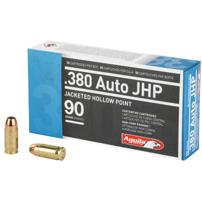 Aguila .380 ACP, 90gr, JHP - 50 Rounds [MPN: 1E802112]