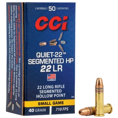 CCI Quiet-22 .22 LR, 40gr, Segmented HP - 50 Rounds