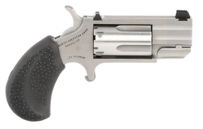 North American Arms PUGDC Pug 22 LR, 22 Mag 5rd 1" Overall Stainless Steel with Black Rubber Grip & XS White Dot Sights