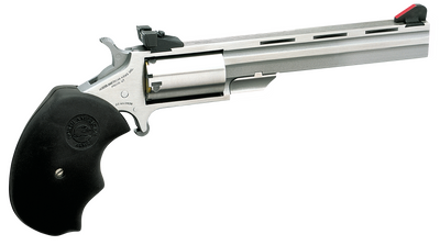 North American Arms Mini Master Single Action 22LR22WMR 4quot Barrel Steel Frame Stainless Finish Rubber Grips Adjustable Sights 5Rd