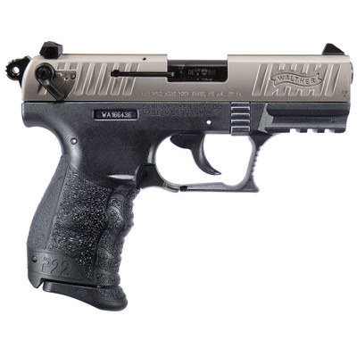 Walther Arms 5120725 P22 Q 22 LR 342quot 101 Black Nickel Slide Black Interchangeable Backstrap Grip