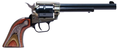 Heritage Mfg RR22MCH6 Rough Rider 22 LR/22 WMR 6rd 6.50" Black Color Case Hardened Steel, Camo Laminate Grip