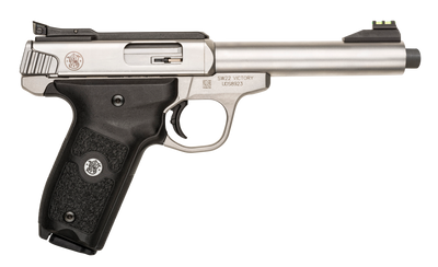 Smith amp Wesson 10201 SW22 Victory 22 LR 550quot TB 101 Satin Stainless Steel Stainless Steel Slide Black Polymer Grip