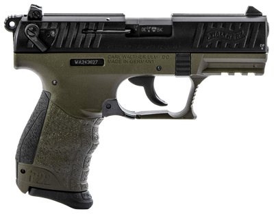 Walther Arms 5120715 P22 Q Military 22 LR 342quot 101 OD Green Black Steel Slide Black