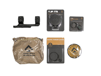 Arken Combo 3 (Includes 30mm Mount 1.5" 20 MOA , Flip Caps, 30mm Bubble Level, Throw Lever , Shooting Bag)
