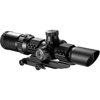 BARSKA 1-4X28 SWAT AR W/CANTILIVER RINGS IR
