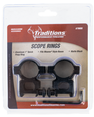 Traditions Scope Rings, Trad A798ds   Alum 1in Rings Quick Peep