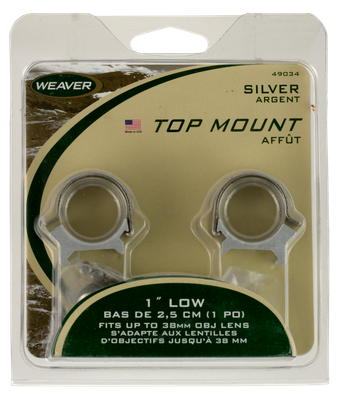 Weaver Mounts Top Mount, Weav 49032 1in Rings Med Detachable Ss