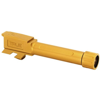 True Precision Springfield Armory Hellcat Threaded 1/2x28 Drop In Replacement Barrel 9mm Luger Gold Titanium Nitride Finish