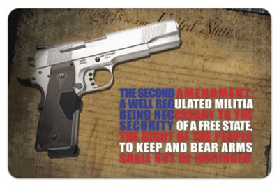 BECK TEK, LLC (TEKMAT) R172AMEND Right To Bear Arms Cleaning Mat 2nd Amendment 17" x 11" Multi-Color
