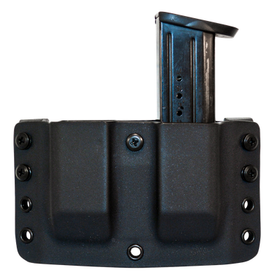 Comp-Tac Twin Warrior Magazine Pouch IWB/OWB Belt Slide CZ P07/09 Ruger SR9 and Similar Magazines 1.5 Size 12 Ambidextrous Kydex Black