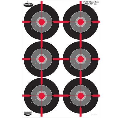 Birchwood Casey Dirty Bird, Bir 35705 Dirtybird 12x18 Multiple Bullseye    8pk