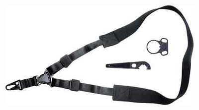 Outdoor Connection SPTK1-28408 A-Tac Sling Single-Point Black Nylon Webbing Rifle/Tactical Shotgun w/Wrench & Adapter