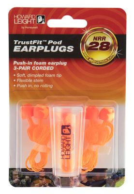 Howard Leight TrustFit Pod Corded Push In Earplug 3pk w Case