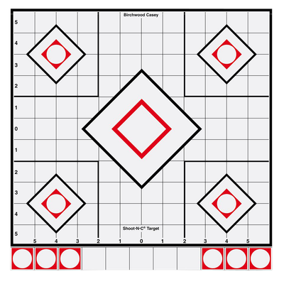 Birchwood Casey Shoot-N-C White/Blk 12in Sight-In Trgts 5pk