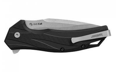 KERSHAW LATERAL, FOLDING KNIFE, FLIPPER ASSISTED OPENING, PLAIN EDGE, 8CR13MOV STEEL, STONEWASH FINISH, GLASS FILLED NYLON HANDLE, 3.1" BLADE, 7.4" OVERALL LENGTH, INCLUDES DEEP CARRY POCKET CLIP 1645