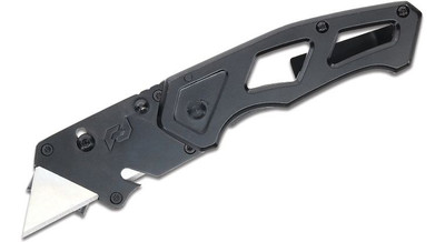 Schrade Delta Class Tradesman Folding Utility Knife 1.1" Replaceable Utility Blade, Black Stainless Steel Handles