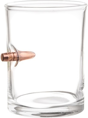 2 Monkey Whiskey Glass - With .308 Bullet Blown In