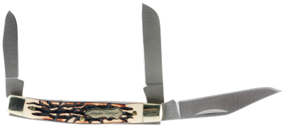 Schrade Uncle Henry "Rancher" Folding 2.5" Plain Clip Point 400 Series Stainless Steel Blades Staglon Handle 834UH