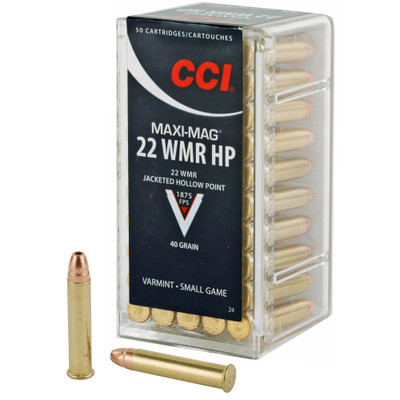 CCI Maxi-Mag .22 WMR, 40gr, JHP - 500 Rounds (Case)