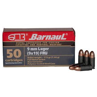 Mks Supply, Llc. Barnaul 9MM, 50gr, FMJ - 50 Rounds [MPN: BRN9MMLUGERFMJ115]