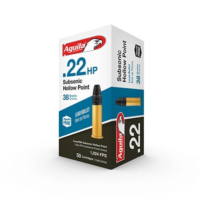 Aguila Subsonic .22 LR, 38gr, HP - 50 Rounds [MPN: 1B220268]