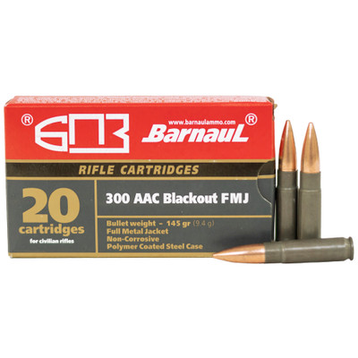 Barnaul .300 AAC BLACKOUT, 145gr, FMJ - 20 Rounds [MPN: BRN 300BLK FMJ145]