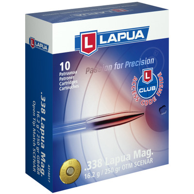 Lapua .338 LM, 250gr, OTM - 10 Rounds [MPN: 4318017]