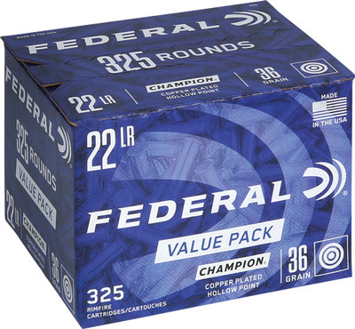 Federal Champion .22 LR, 36gr, CPHP - 325 Rounds