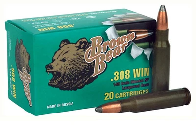 Brown Bear .308 WIN/7.62 NATO, 140gr, SP - 20 Rounds [MPN: AB308SP]