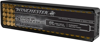 Winchester Super Suppressed .22 LR, 40gr, HP - 100 Rounds [MPN: SUP22LRHP]