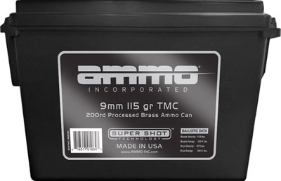 Ammo Inc Ammo 9mm Luger 115gr. - Tmc Ammo Can 200-pack