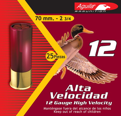 Aguila High Velocity 12 GA, 2-3/4in. 1-1/4oz. #2 Shot - 25 Rounds [MPN: 1CHB1202]