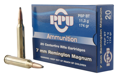 PPU Standard Rifle 7MM REM MAG, 174gr, PSP - 20 Rounds [MPN: PP7RM2]