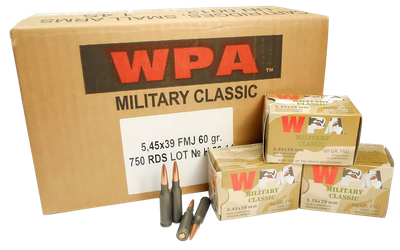 Wolf Military Classic 5.45x39MM, 60gr, FMJ - 750 Rounds [MPN: MC545BFMJ]