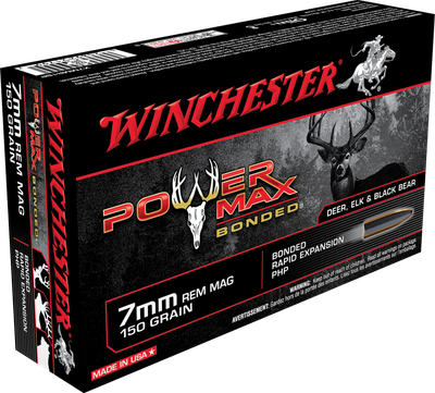 Winchester Power Max Bonded 7MM REM MAG, 150gr, HP - 20 Rounds [MPN: X7MMR1BP]