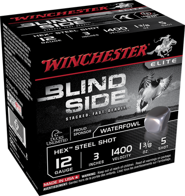 Winchester Bline Side Steel 12 GA, 3in. 1-3/8oz. #5 Shot - 25 Rounds [MPN: SBS1235]