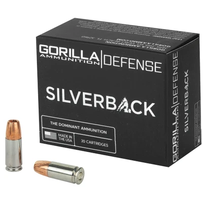 Gorilla Ammo Silverback 9MM, 115gr, SCHP - 20 Rounds [MPN: SB9115SSD]