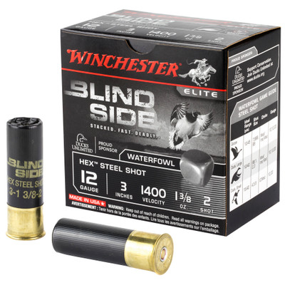Winchester Blind Side 12 GA, 3in. 1-3/8oz. #2 Shot - 25 Rounds [MPN: SBS1232]