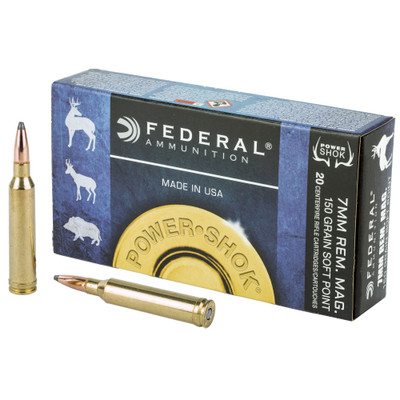Federal Power-Shok 7MM REM MAG, 150gr, SP - 20 Rounds