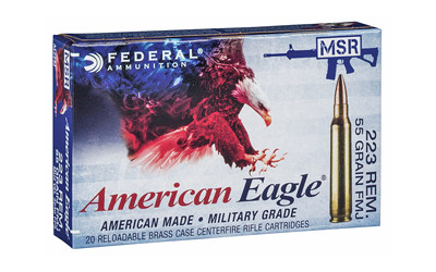 Federal American Eagle .223 REM, 55gr, FMJ - 20 Rounds [MPN: AE223M]