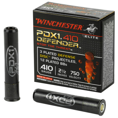 Winchester Defender .410 BORE, 2-1/2in. 1/4oz. 3 Defense Discs, 12 BB Shot - 10 Rounds [MPN: S410PDX1]