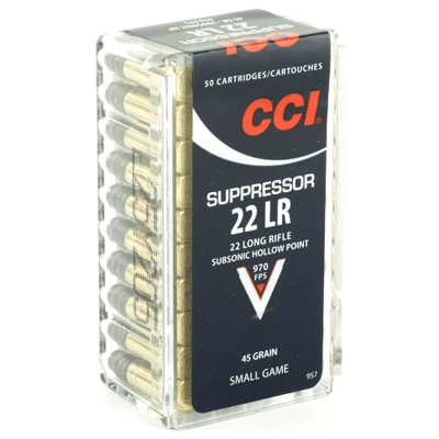 CCI .22 LR, 45gr, LHP, Suppressor - 50 rounds [MPN: 957]