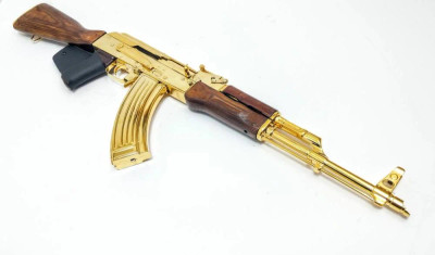 ZASTAVA M70 762X39MM 1625quot 30RD 24KT GOLD PLATED AK47 RIFLE