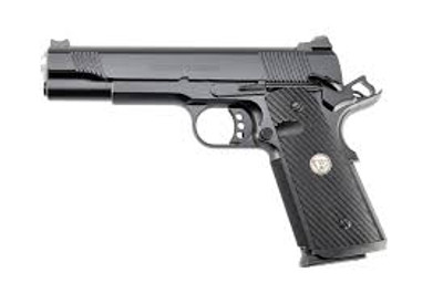 Wilson Combat 1911 CQB Elite 9mm 5quot 81 Overall Black Carbon Steel with G10 Starburst Grip Fiber Optic Front Sight