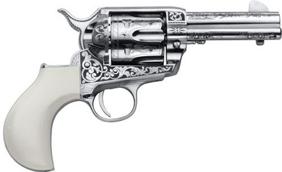 CIMARRON HUCKLEBERRY 45 LONG COLT 35quot 6RD LASRE ENGRAVED POLY IVORY