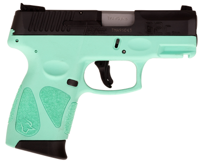 Taurus G2c 9mm Luger 325quot 121 Cyan Frame Black Carbon Steel Slide Cyan Polymer Grip 1G2C93112C