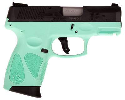 Taurus G2c 9mm Luger 3.25" 12+1 Cyan Frame Black Carbon Steel Slide Cyan Polymer Grip 1G2C93112C
