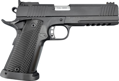 Armscor Rock Island Pro Ultra Match 9mm Luger 5quot 171 Black Parkerized Black Parkerized Steel Slide Black G10 Grip 56645